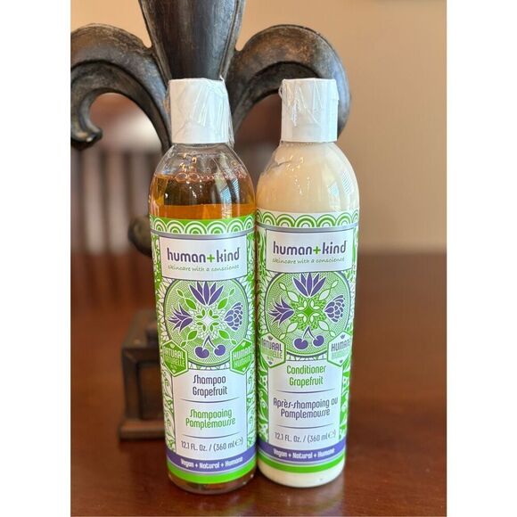 HUMAN + KIND - NWT Grapefruit Shampoo & Conditioner Duo/12.1 oz Each/Vegan - Picture 13 of 15